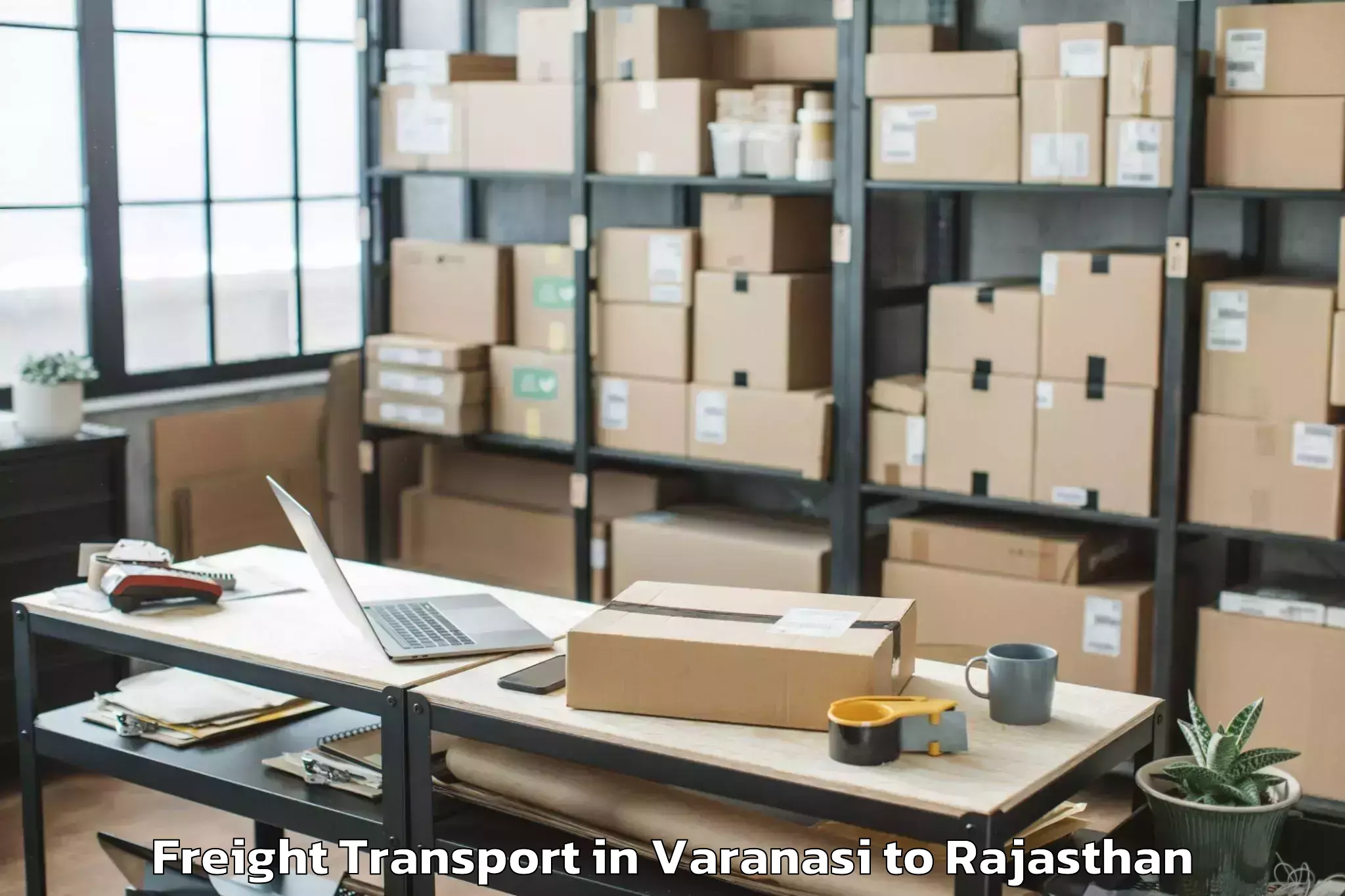 Book Varanasi to Lakheri Freight Transport